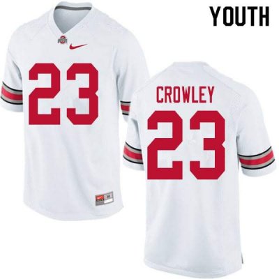 NCAA Ohio State Buckeyes Youth #23 Marcus Crowley White Nike Football College Jersey VCV2445QT